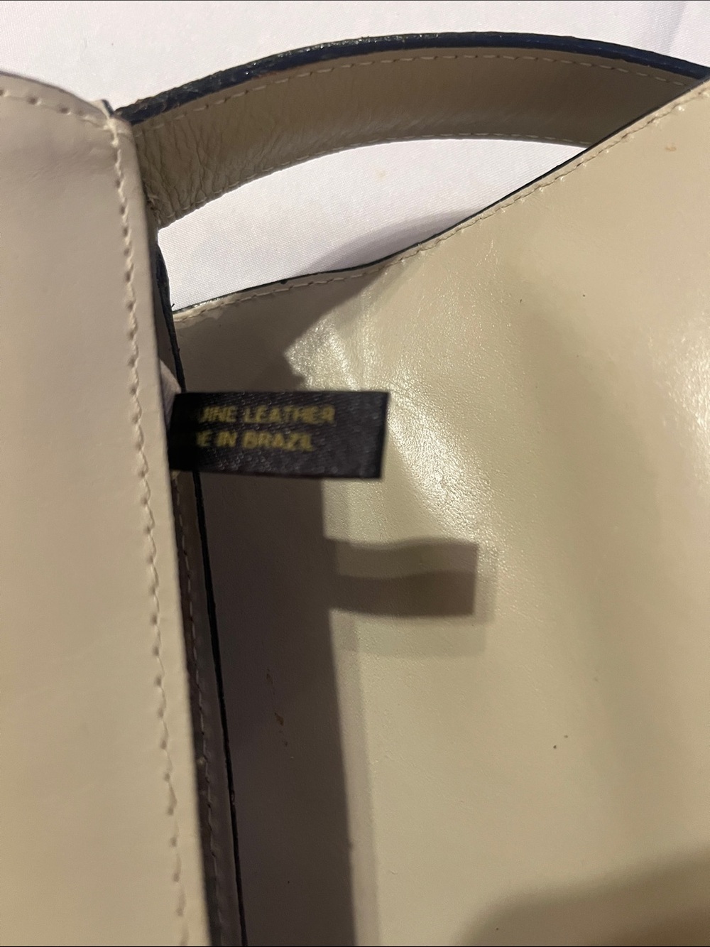 Women's Cream Leather Tote Bag